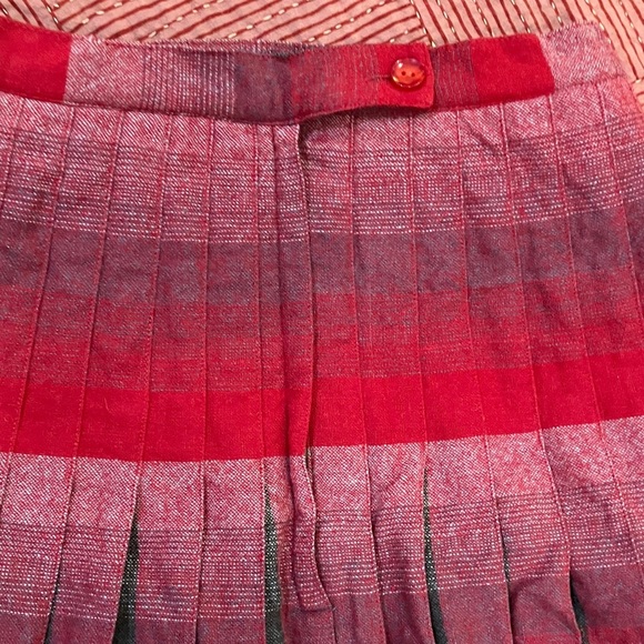 Vintage 1950s /1960s wool Scottish  reversible Pleated Skirt W25L21 - Picture 10 of 16